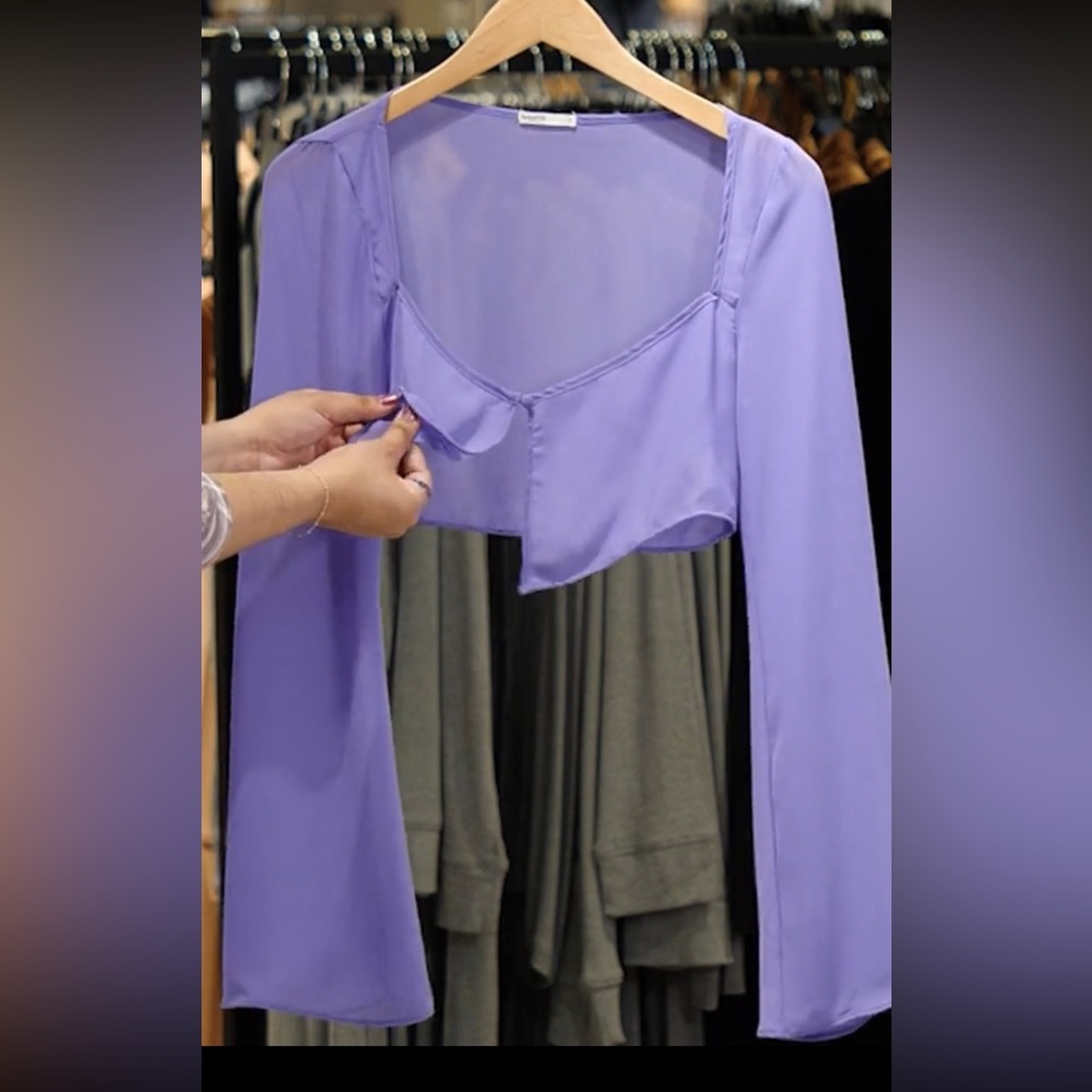 Marseille Georgette Crop Cover-Up Top House of CB NWT